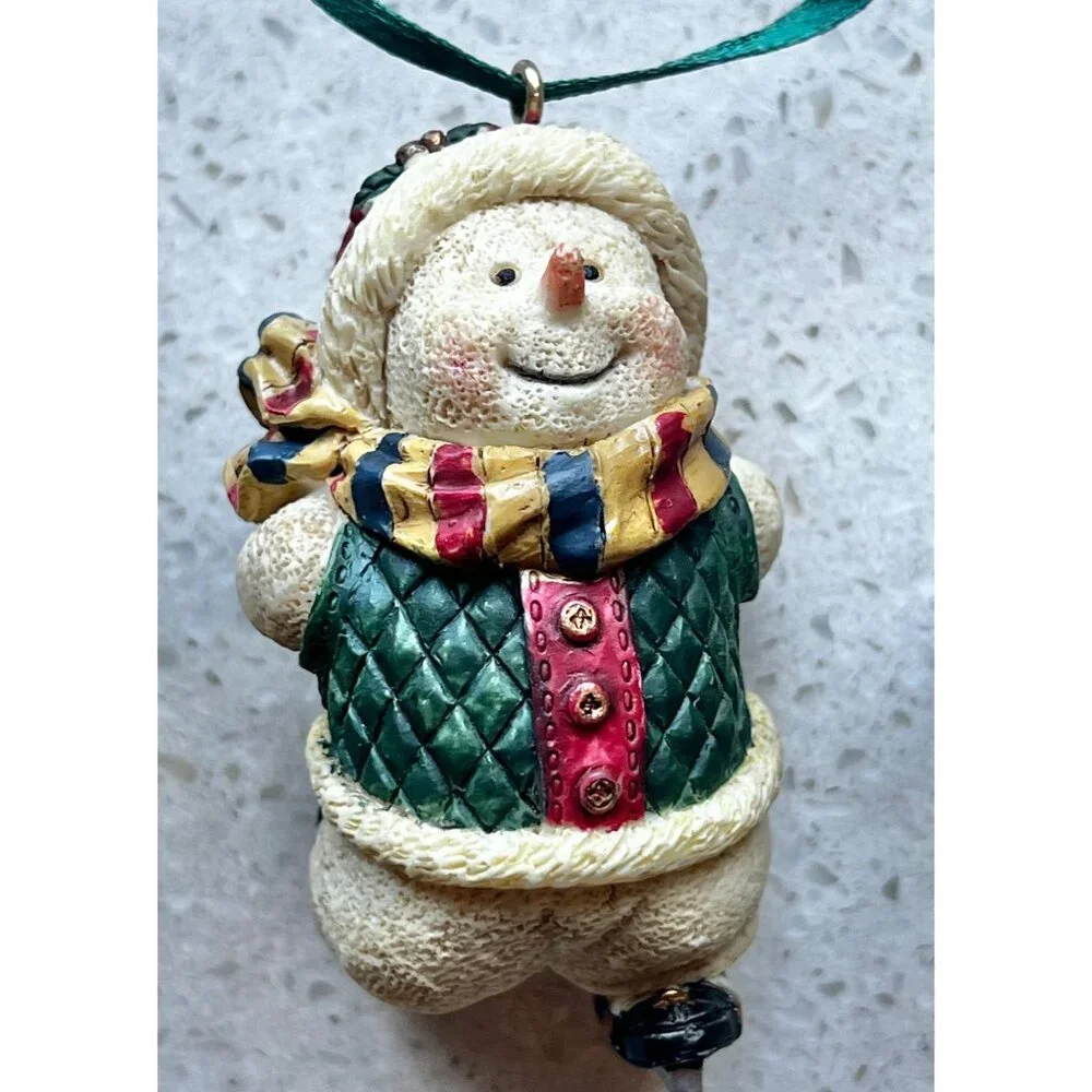 Set Of 4 TJs Christmas Snowman Ornaments With Sports Theme